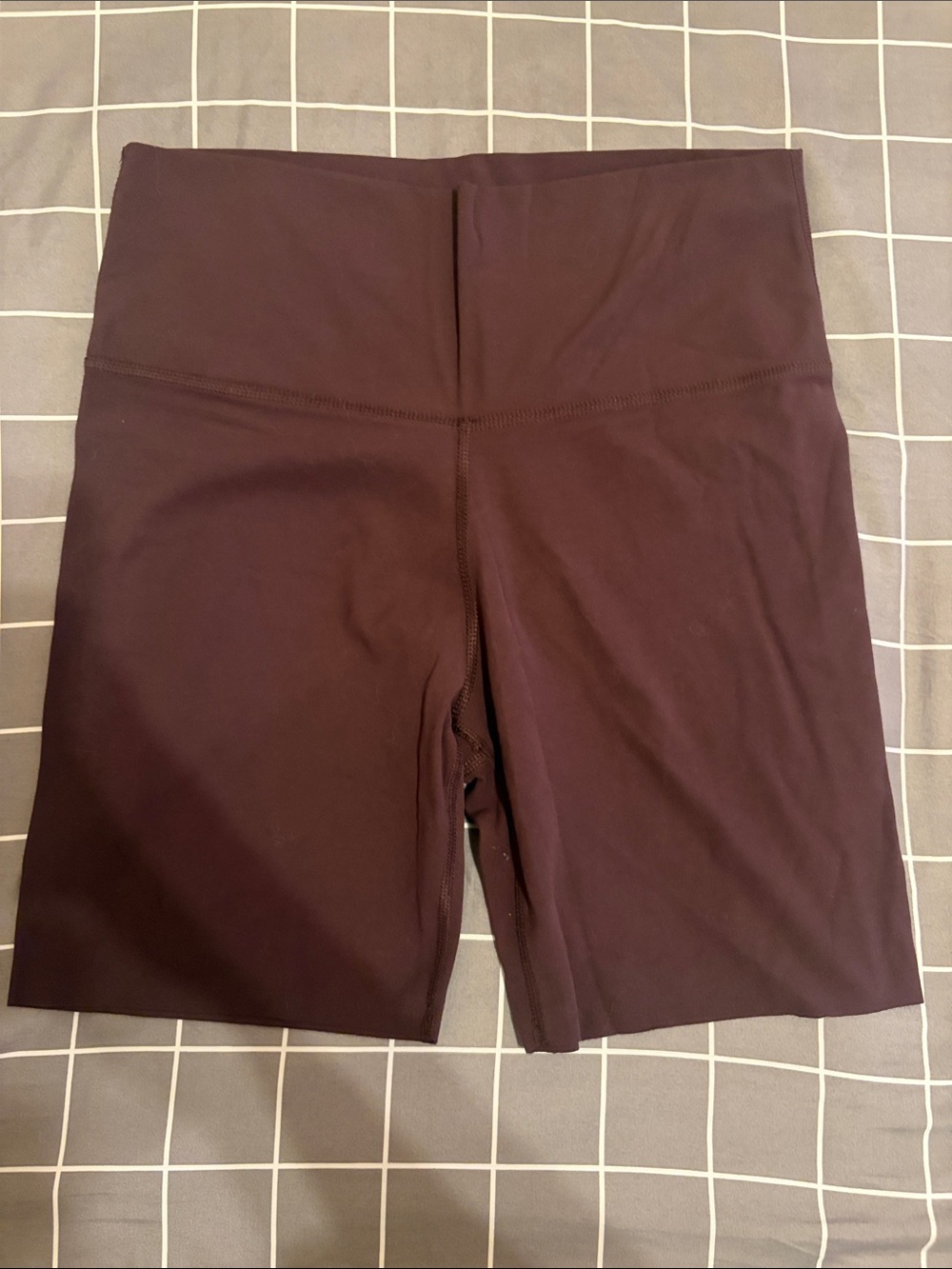 High-Waist Women's Yoga Shorts in Deep Plum